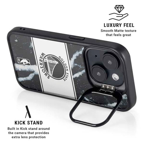 NBA Golden State Warriors Marble iPhone 15 Plus Kickstand Case