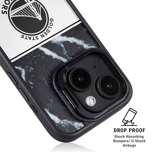 NBA Golden State Warriors Marble iPhone 15 Plus Kickstand Case