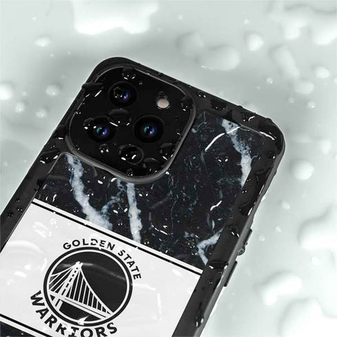 NBA Golden State Warriors Marble iPhone 15 Pro Waterproof Case