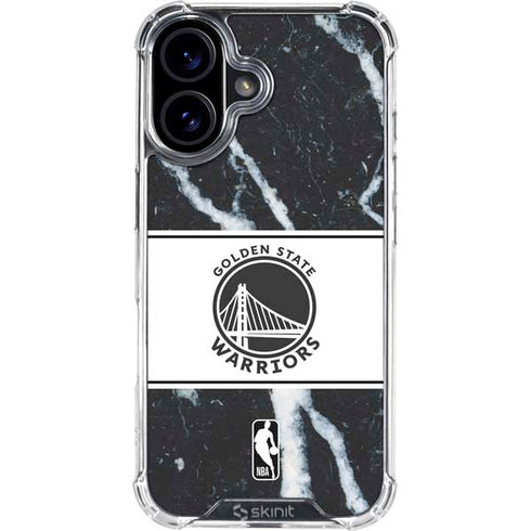 NBA Golden State Warriors Marble iPhone 16 Clear Case