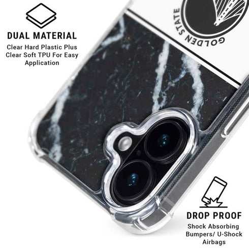 NBA Golden State Warriors Marble iPhone 16 Clear Case