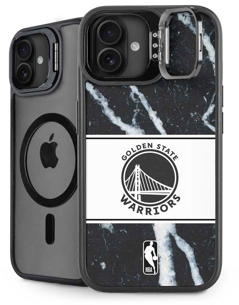 NBA Golden State Warriors Marble iPhone 16 Kickstand Case