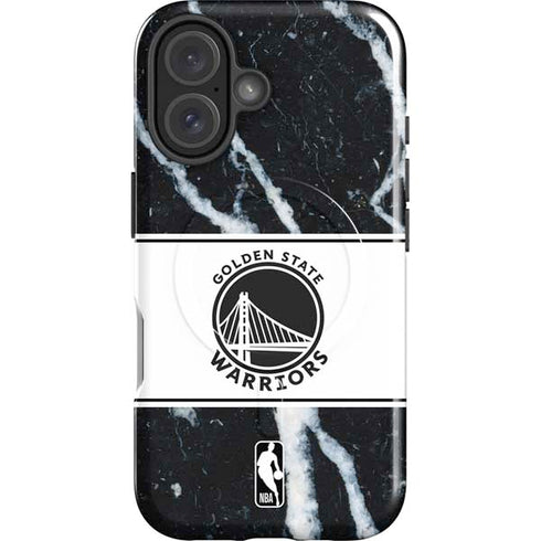 NBA Golden State Warriors Marble iPhone 16 Magsafe Impact Case