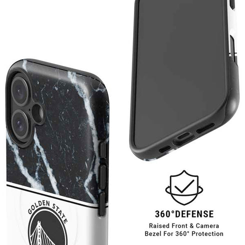 NBA Golden State Warriors Marble iPhone 16 Magsafe Impact Case
