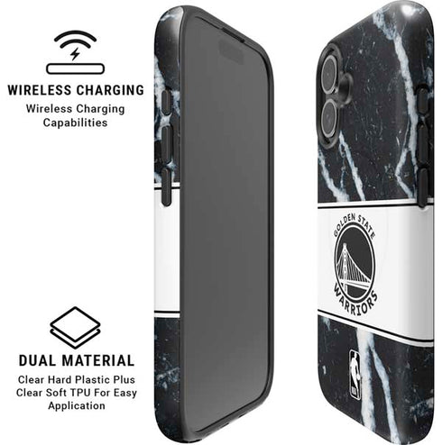 NBA Golden State Warriors Marble iPhone 16 Magsafe Impact Case