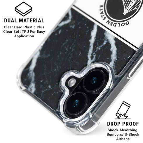 NBA Golden State Warriors Marble iPhone 16 Plus Clear Case