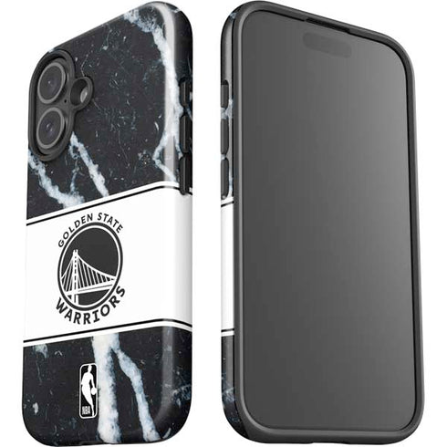 NBA Golden State Warriors Marble iPhone 16 Plus Impact Case
