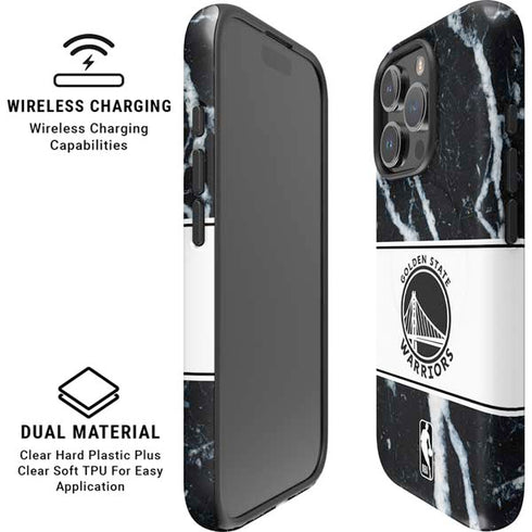 NBA Golden State Warriors Marble iPhone 16 Pro Max Magsafe Impact Case
