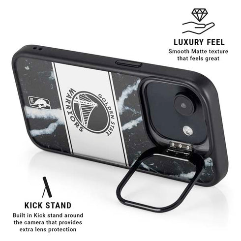 NBA Golden State Warriors Marble iPhone 16e Kickstand Case