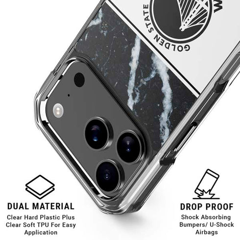 NBA Golden State Warriors Marble iPhone 18 Pro Clear Case