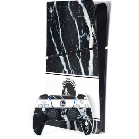 NBA Golden State Warriors Marble PS5 Slim Digital Edition Bundle Skin