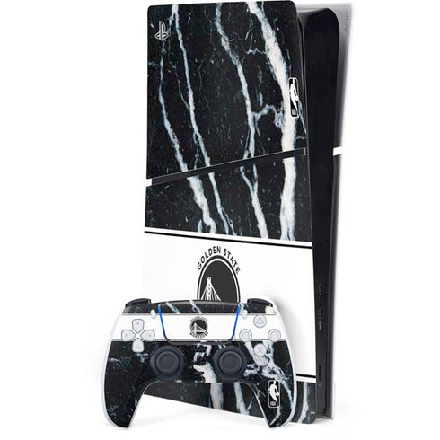NBA Golden State Warriors Marble PS5 Slim Digital Edition Console Skin