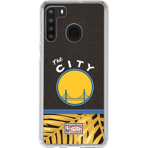 NBA Golden State Warriors Retro Palms Galaxy A21 Clear Case