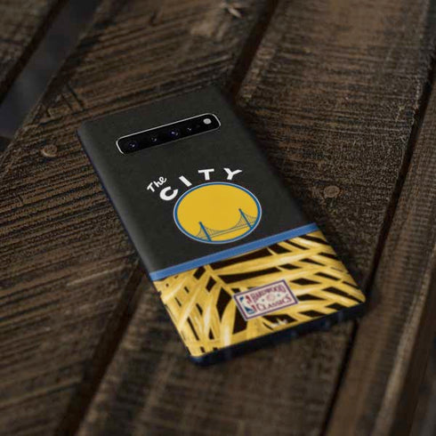 NBA Golden State Warriors Retro Palms Galaxy S10 Plus Skin