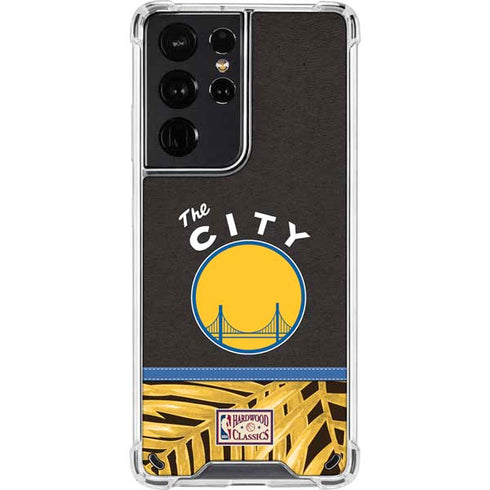 NBA Golden State Warriors Retro Palms Galaxy S21 Ultra 5G Clear Case
