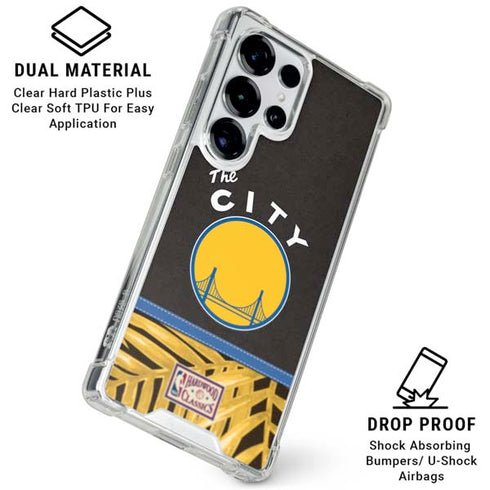 NBA Golden State Warriors Retro Palms Galaxy S25 Ultra Clear Case