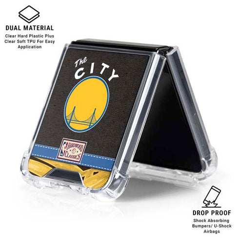 NBA Golden State Warriors Retro Palms Galaxy Z Flip6 Clear Case