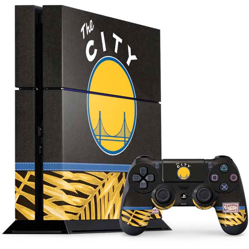 NBA Golden State Warriors Retro Palms PS4 Console and Controller Bundle Skin