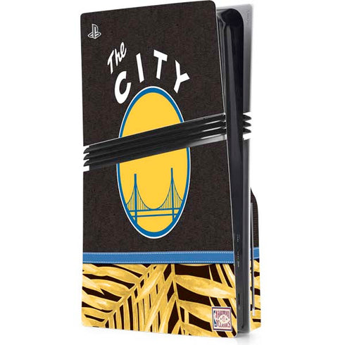 NBA Golden State Warriors Retro Palms PS5 Pro Disk Console Skin