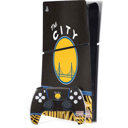 NBA Golden State Warriors Retro Palms PS5 Slim Digital Edition Console Skin