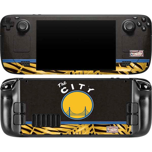 NBA Golden State Warriors Retro Palms Steam Deck Handheld Gaming Computer OLED Skin