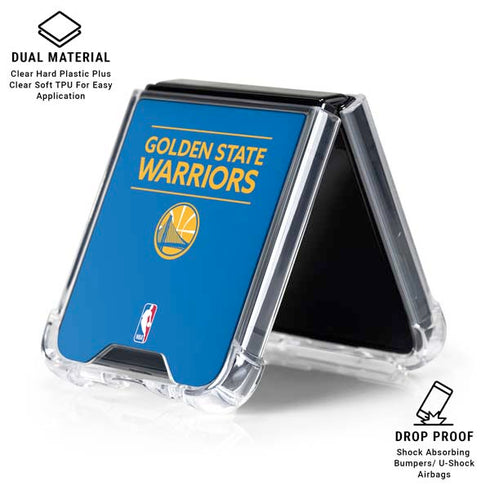 NBA Golden State Warriors Standard - Blue Galaxy Z Flip6 Clear Case