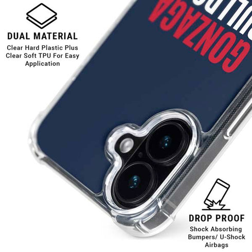 Gonzaga University Bulldogs Bold iPhone 16 Plus Clear Case