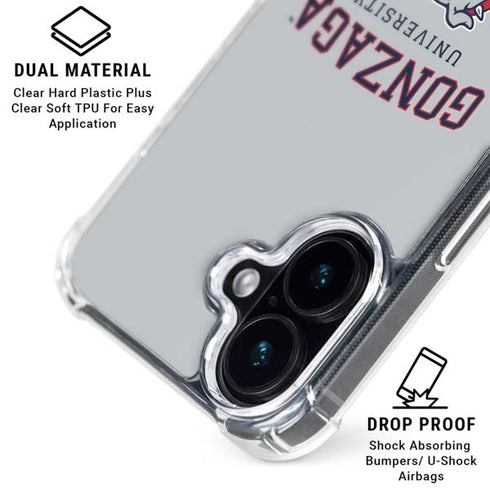 Gonzaga University Collegiate Text iPhone 16 Clear Case