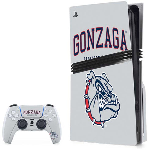 Gonzaga University Collegiate Text PS5 Pro Disk Bundle Skin