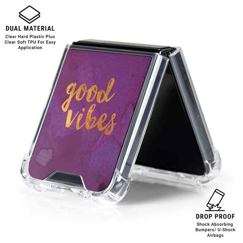 Good Vibes Galaxy Z Flip6 Clear Case