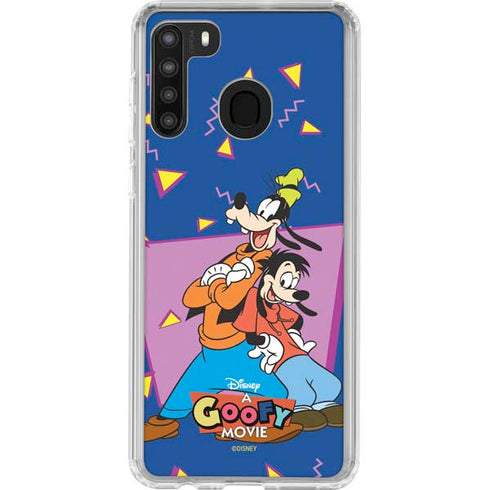 Disney Goofy and Max Galaxy A21 Clear Case