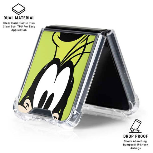 Disney Friends Goofy Up Close Galaxy Z Flip7 Clear Case