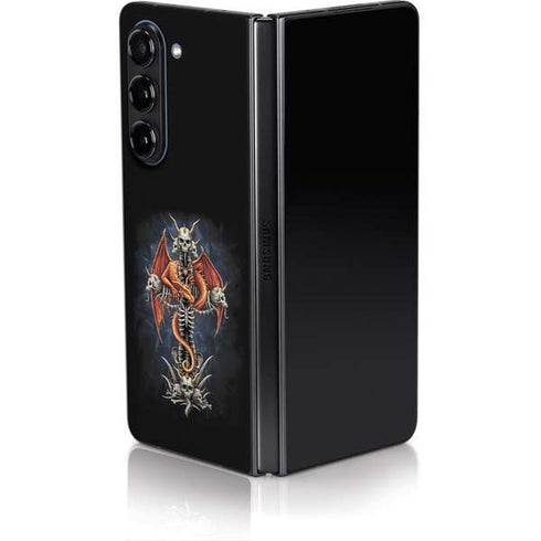 Gothic Dragon & Skull Cross by Sarah Richter Galaxy Z Fold5 5G Skin