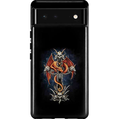 Gothic Dragon & Skull Cross by Sarah Richter Pixel Cases