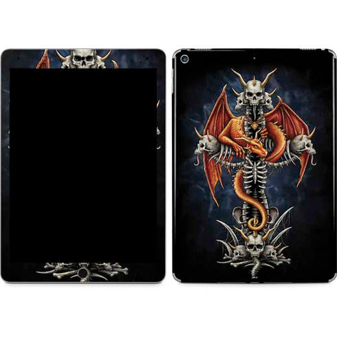 Gothic Dragon & Skull Cross by Sarah Richter iPad Skins