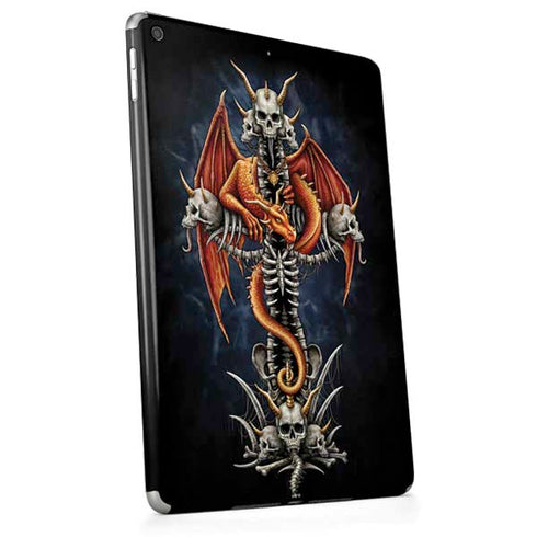 Gothic Dragon & Skull Cross by Sarah Richter Apple iPad Skin