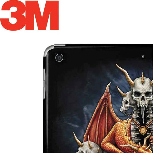 Gothic Dragon & Skull Cross by Sarah Richter Apple iPad Skin