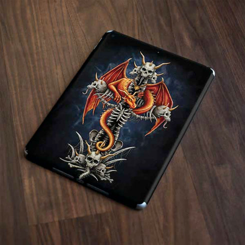 Gothic Dragon & Skull Cross by Sarah Richter Apple iPad Skin