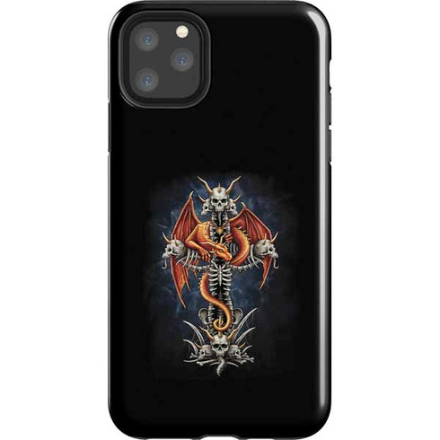 Gothic Dragon & Skull Cross by Sarah Richter iPhone Cases