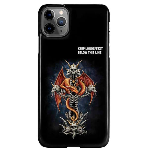 Gothic Dragon & Skull Cross by Sarah Richter iPhone Cases