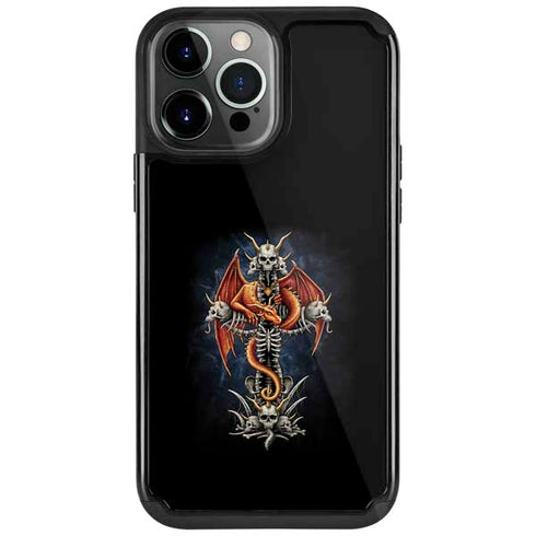 Gothic Dragon & Skull Cross by Sarah Richter iPhone Cases