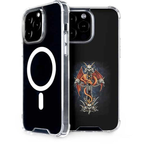 Gothic Dragon & Skull Cross by Sarah Richter iPhone Cases