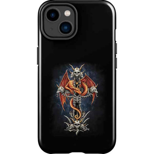Gothic Dragon & Skull Cross by Sarah Richter iPhone 15 Impact Case