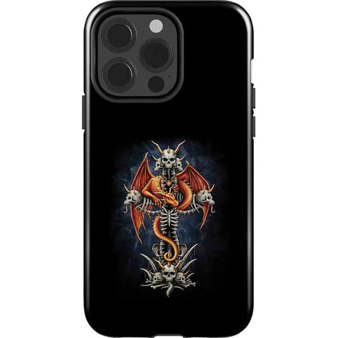 Gothic Dragon & Skull Cross by Sarah Richter iPhone 15 Pro Impact Case