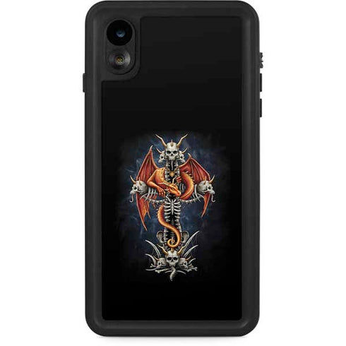 Gothic Dragon & Skull Cross by Sarah Richter iPhone Cases