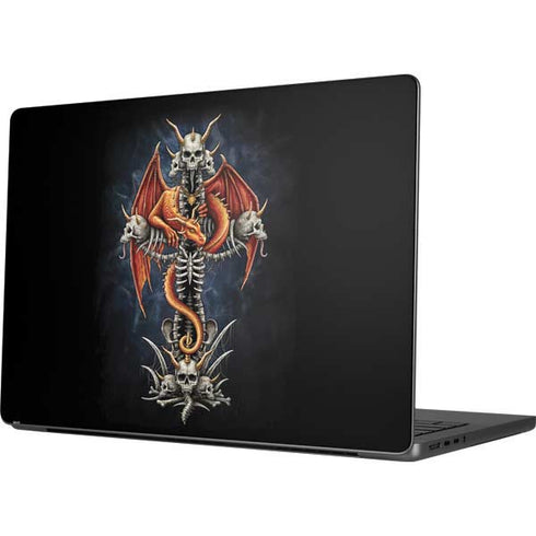Gothic Dragon & Skull Cross by Sarah Richter Apple MacBook Pro 14-inch Skin