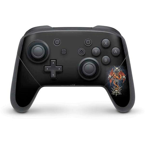 Gothic Dragon & Skull Cross by Sarah Richter Nintendo Skins