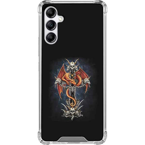 Gothic Dragon & Skull Cross by Sarah Richter Gabb Phone 4 Clear Case