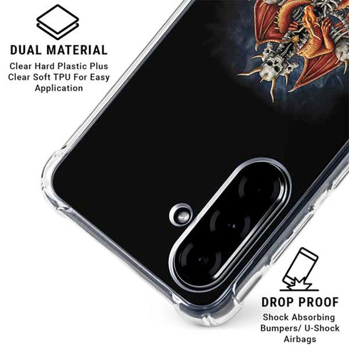 Gothic Dragon & Skull Cross by Sarah Richter Galaxy A36 5G Clear Case