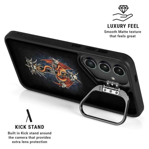 Gothic Dragon & Skull Cross by Sarah Richter Galaxy S24 FE Kickstand Case